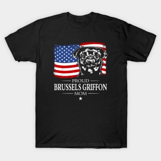 Brussels Griffon Mom American Flag patriotic dog T-Shirt